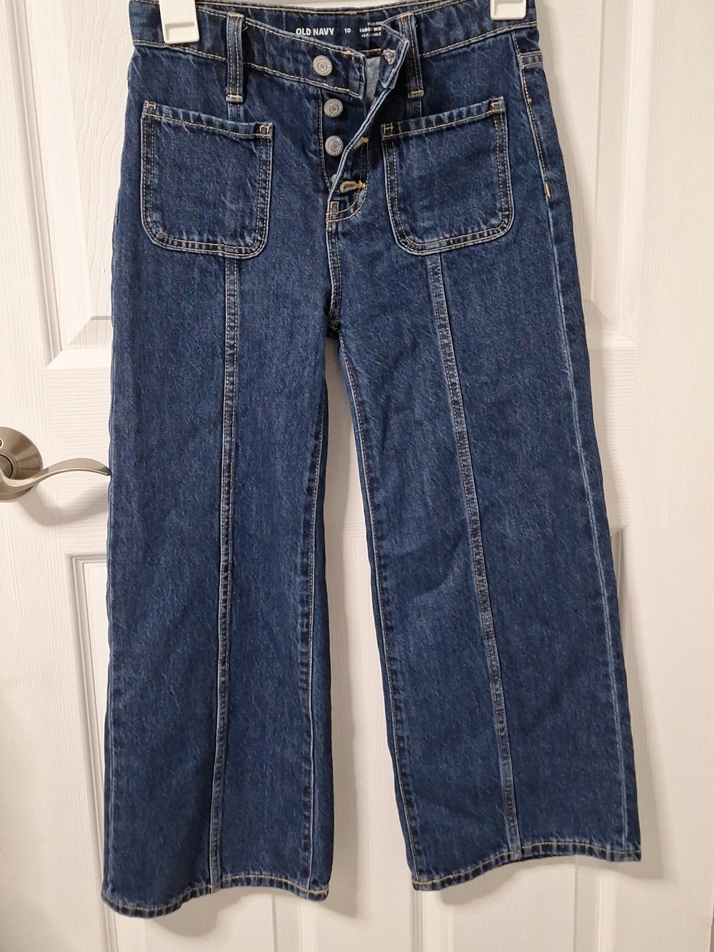 High-Rise Dark Blue Straight-Leg Jeans